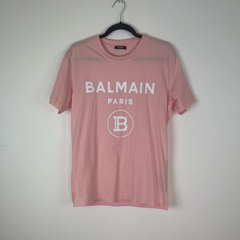 Authentic Balmain men unisex  oaj pink shirt